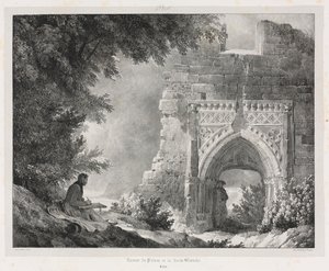 Schilderachtige en romantische reizen in oud Frankrijk: Ruïnes van het paleis van de Witte Koningin door Alexandre Evariste Fragonard