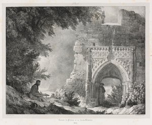 Pittoreske en romantische reizen in het oude Frankrijk: Ruïnes van het Paleis van de Witte Koningin door Alexandre Evariste Fragonard