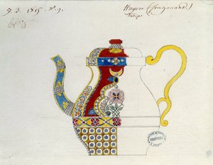 Turkse Theepot. Tekening door Alexandre Evariste Fragonard (1780-1850). Sèvres, Porselein Manufacture