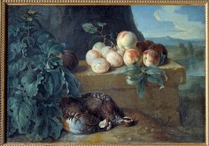 Perziken en patrijzen door Alexandre Francois Desportes