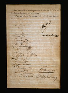 Laatste pagina van de huwelijksakte tussen Marie Louise van Oostenrijk of Maria Luigia van Parma (1791-1847) en Napoleon Bonaparte (1769-1821) door Nicolas Toussaint Charlet