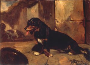 Basset hond door Alexandre Gabriel Decamps