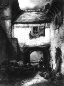 Binnenplaats, c. 1855 door Alexandre Gabriel Decamps
