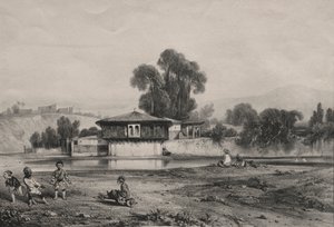 Paviljoen aan de Rand van een Rivier door Alexandre Gabriel Decamps