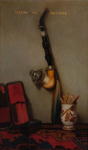 Stilleven met Pijp en Lucifers door Alexandre Gabriel Decamps