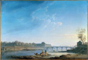De kade van de Tuilerieën en de Pont Royal, ca. 1780 door Alexandre Jean Noel