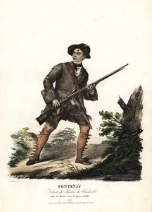 Jean-Baptiste Fontenay en Martin in Le Poor Diable door Balisson en Dumersan, Theatre du Vaudeville. Handgekleurde lithografie door F. Noel naar een illustratie van Alexandre-Marie Colin uit portretten van actrices in verschillende rollen, F. Noel, Parijs door Alexandre Marie Colin