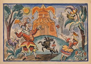 Illustratie voor Oorlog van Petrushka en Stepka-Rastrepka door Evgeni Schwartz door Alexei Alexandrovich Radakov