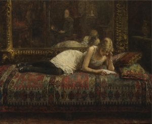 De kunstenaar en zijn model - Harlamov (Harlamoff), Alexei Alexeyevich (1840-1922) - 1875
