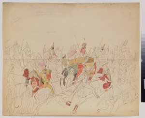 De Maharaja Sher Singh (1807-1843) van Punjab (India) en zijn hof door Alexei Dmitrievich Saltykov