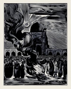 De Bevrijding van Moslimvrouwen. Het Verbranden van de Sluier door Alexei Ilyich Kravchenko