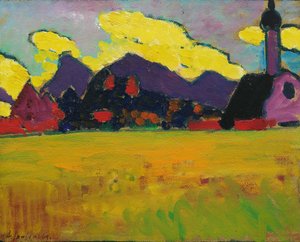 Landschap bij Murnau Gele avondwolken, c. 1910