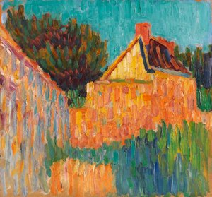 Klein huis voor de struiken Frans landschap