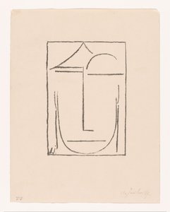Gestileerd gezicht door Alexei Jawlensky (signed by artist)