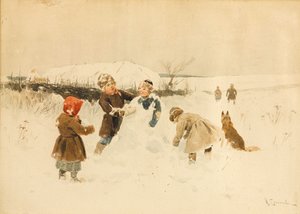 Een Sneeuwpop Maken, 1891