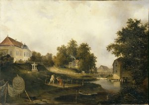 Uitzicht op het landgoed Modest Rezvois Marienhof bij Petersburg door Alexei Yakovlevich Voloskov