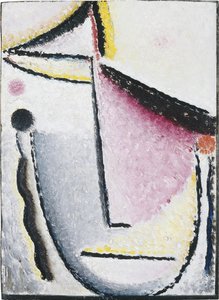 Abstract Hoofd: Peinzend, 1929-1930 door Alexej von Jawlensky