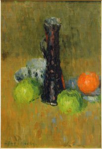 Blauwe kan met groene appels door Alexej von Jawlensky