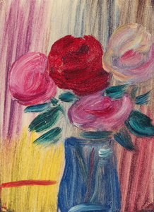 Bloemen in Blauwe Vaas