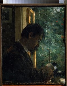 De graveur Vasiliy Mate aan het werk door Alexej von Jawlensky