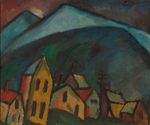 Berglandschap met huizen, 1912 door Alexej von Jawlensky
