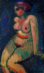Zittend vrouwelijk naakt door Alexej von Jawlensky