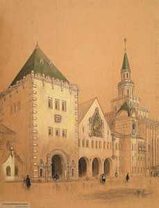 Project voor Kazansky treinstation in Moskou, 1913