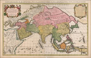 1692 kaart van Azië door Hubert Jaillot
