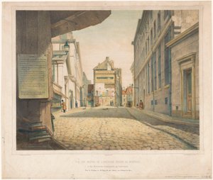 Gezicht op de Rue Saint-Étienne-des-Grès te Parijs