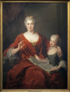 Madame de la Sablonniere en haar dochter door Alexis Simon Belle