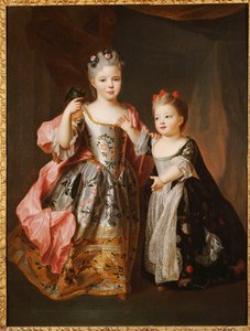 Portret van twee Jonge Meisjes, vermoedelijk Adelaide en Victoire, dochters van Lodewijk XV