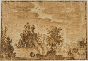 Feeënkasteel in landschap door Alfonso Parigi