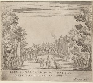 Jereo voor de Koning van de Hunnen voor de Bevrijding van Sint Ursula door Alfonso Parigi II