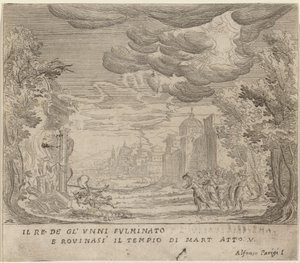 De aanval op de koning van de Hunnen en de ineenstorting van de heerschappij van Mart door Alfonso Parigi II