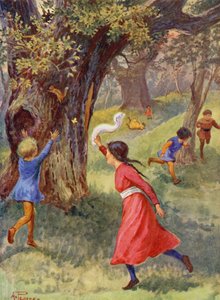 Vrolijk Engeland: Kinderen spelen in Sherwood Forest