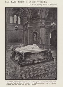 De laatste rustplaats van koningin Victoria in Frogmore (litho)