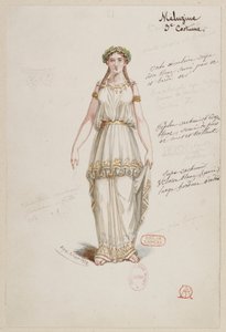 Halévy - La magicienne - Kostuummodellen door Alfred Albert - 21. Mélusine, 3e kostuum. Mélusine, 3e kostuum door Alfred Albert