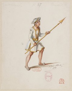 Halévy - La magicienne - kostuummodellen door Alfred Albert - 27. Schaakspel, pionnen (Saracenen) Schaakspel, pionnen (Saracenen) door Alfred Albert