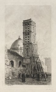 De Sint-Rochuskerk door Alfred Alexandre Delauney
