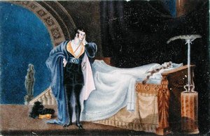 De atheïst die het dode lichaam van zijn vrouw bekijkt, door Charlotte Bronte (1816-55) door Alfred B. (after) Clayton