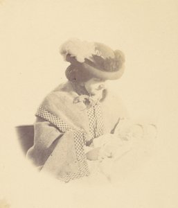 [Portret met vignette, vrouw met een baby]