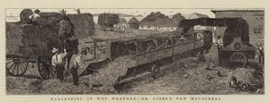 Oogsten in Nat Weer, de Nieuwe Machines van Mr. Gibbs door Alfred Chantrey Corbould