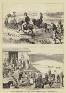 Indiase schetsen, op de Peer Merde Heuvels, Travancore door Alfred Chantrey Corbould
