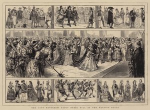 Het gemaskerd bal van de Lady Mayoress in het Mansion House door Alfred Chantrey Corbould