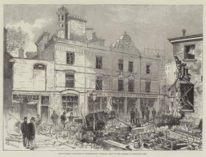 De dynamietaanvallen in Westminster, algemeen overzicht van de schade in Scotland-Yard door Alfred Courbould