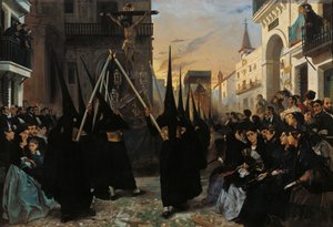 Een Processie langs Calle Génova door Alfred Dehodencq
