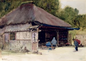 Theehuis in het dorp Hakone, c.1889