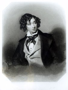Portret van Benjamin Disraeli Esquire (1804-81) M.P., gegraveerd door H. Robinson, c.1840