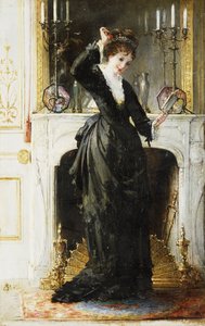 In het boudoir door Alfred Emile Stevens