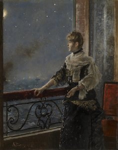 Maanlicht door Alfred Emile Stevens
